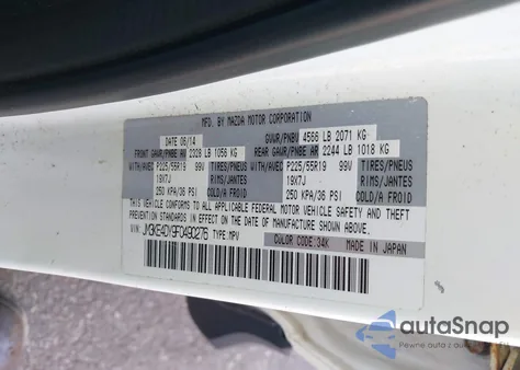 2015 Mazda Cx-5 Grand Touring z USA, uszkodzony, nr VIN JM3KE4DY9F0490276